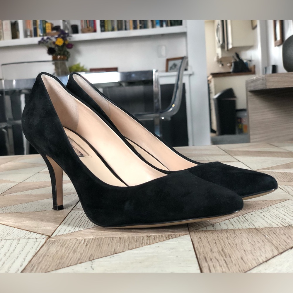 INC, Black Suede Zitah Pointed Toe Pumps, 8